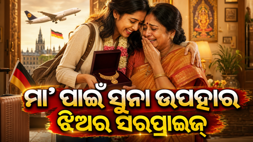 ଜର୍ମାନୀରୁ ଫେରି ମାଆଙ୍କୁ ସୁନା ଉପହାର ଦେଲେ ଝିଅ